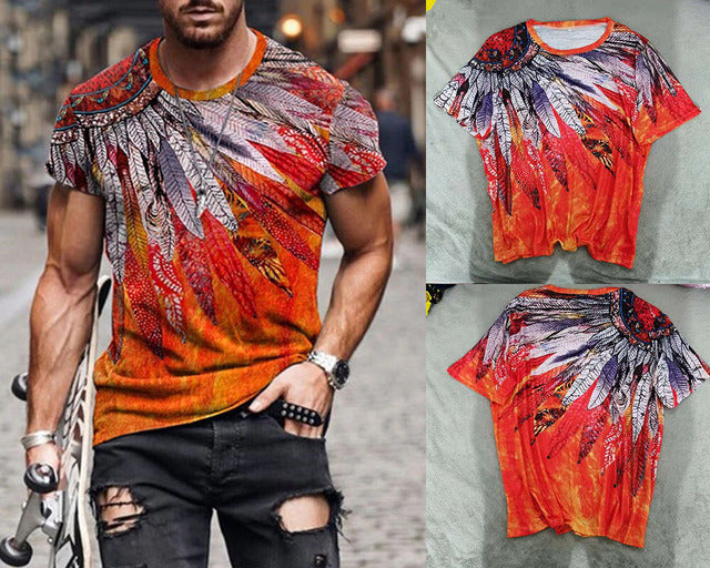 Summer New Mens Oversized Vintage Short Sleeve T Shirts