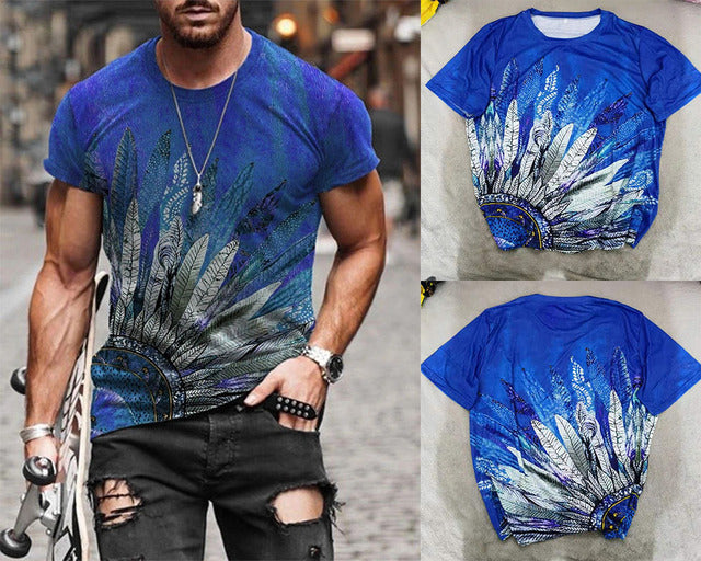 Summer New Mens Oversized Vintage Short Sleeve T Shirts