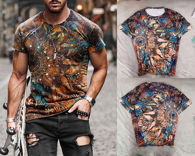 Summer New Mens Oversized Vintage Short Sleeve T Shirts