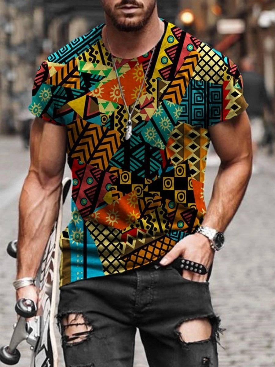 Summer New Mens Oversized Vintage Short Sleeve T Shirts