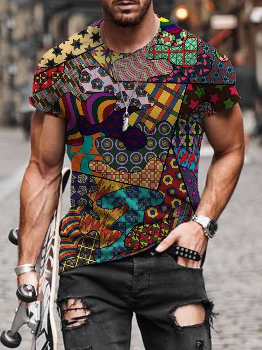 Summer New Mens Oversized Vintage Short Sleeve T Shirts