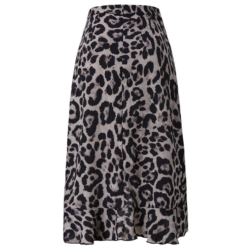 Vintage Leopard Print Long Skirts