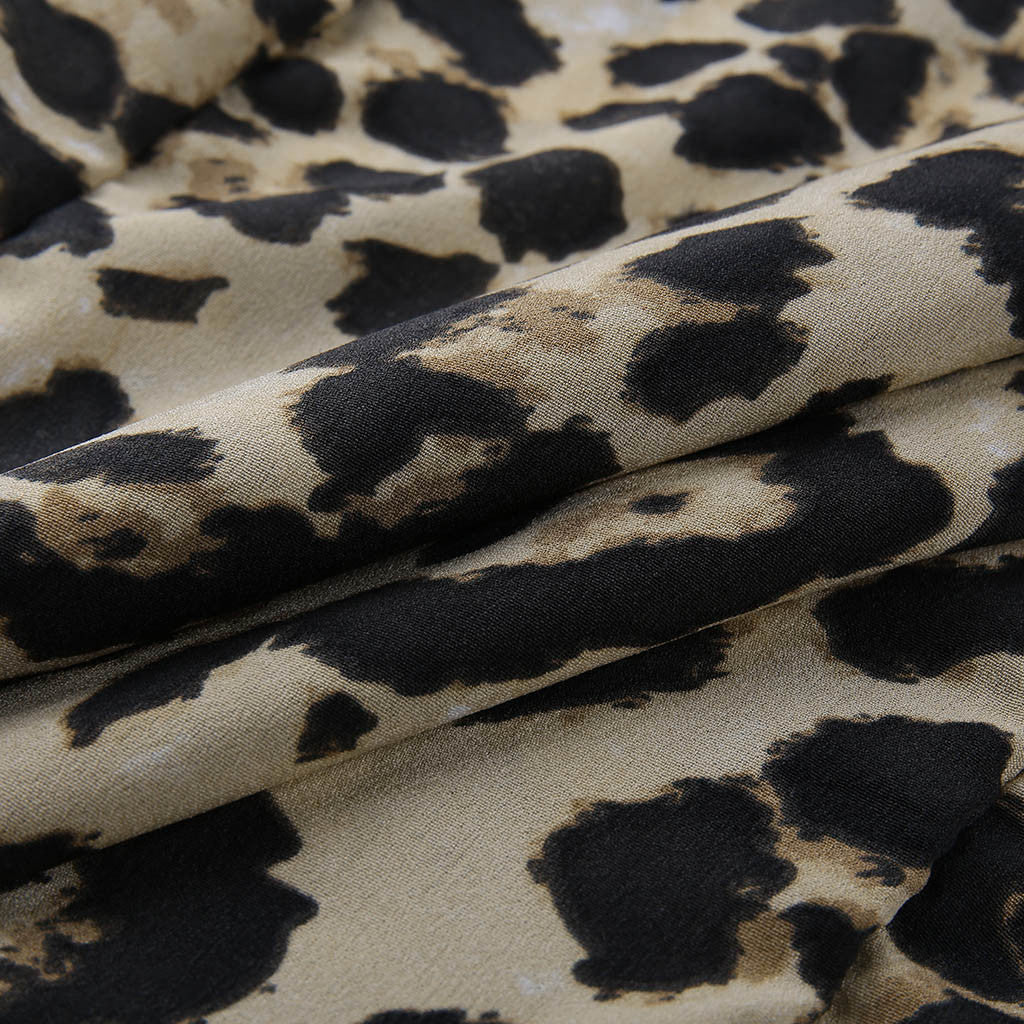 Vintage Leopard Print Long Skirts
