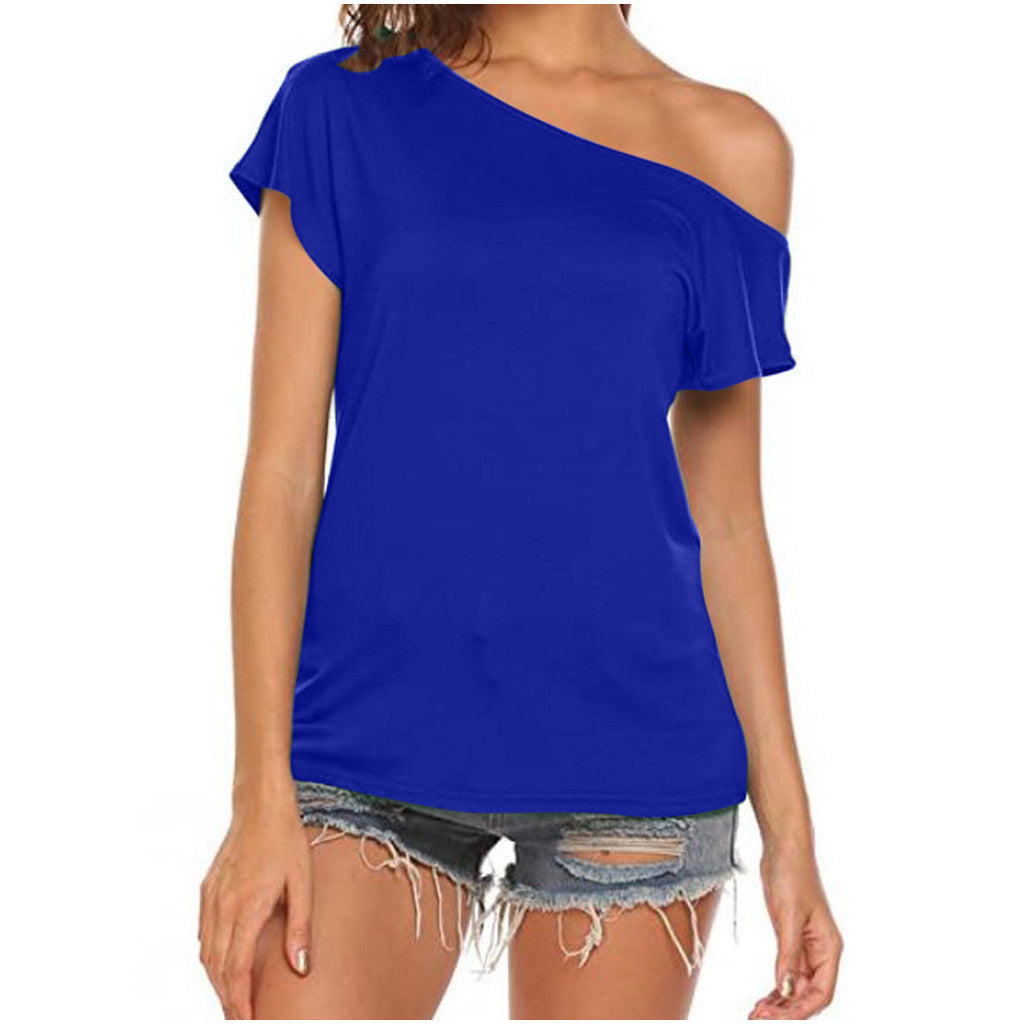 Boat Neck Short Sleeve Off Shoulder Top