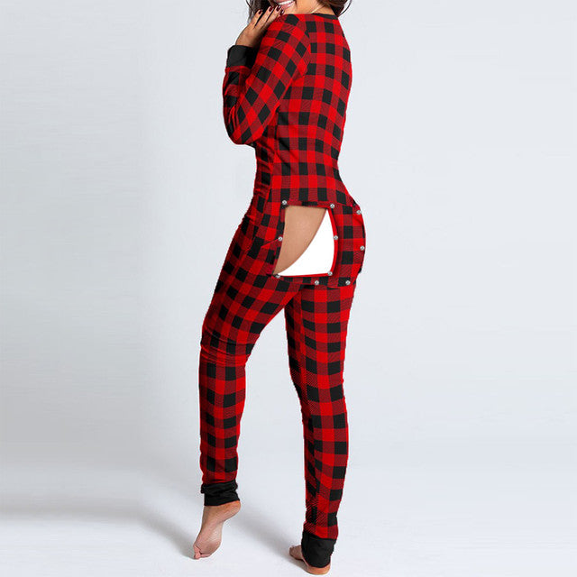 Sexy Slim V-neck Buttons Long Sleeve Jumpsuit
