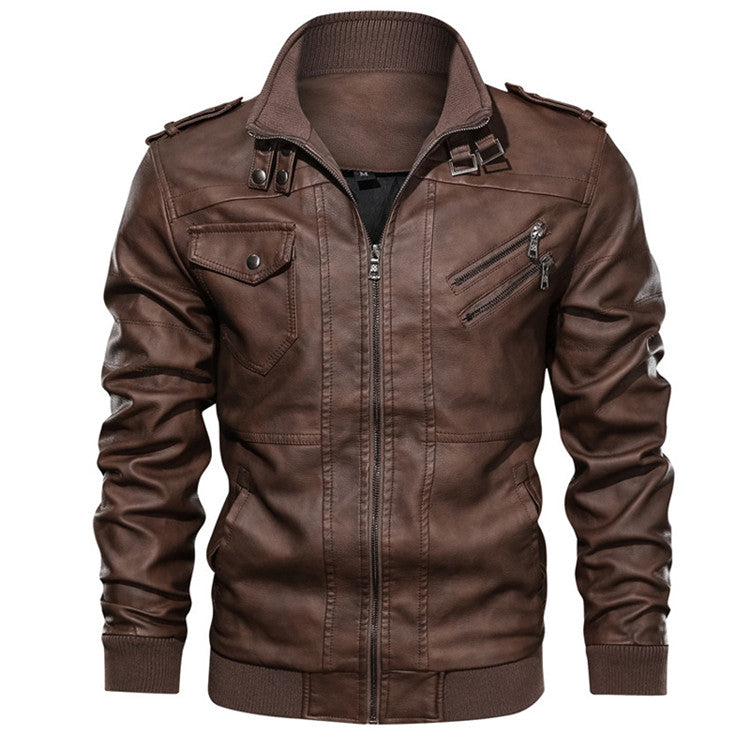 Autumn Casual Motorcycle PU Leather JacketDescription:Material: Faux LeatherApplicable Season: Autumn And Winter Applicable Scene: DailyStyle: Moto &amp; BikerThickness: STANDARDHooded: YesFabric Type: Broad