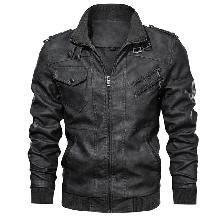 Autumn Casual Motorcycle PU Leather JacketDescription:Material: Faux LeatherApplicable Season: Autumn And Winter Applicable Scene: DailyStyle: Moto &amp; BikerThickness: STANDARDHooded: YesFabric Type: Broad