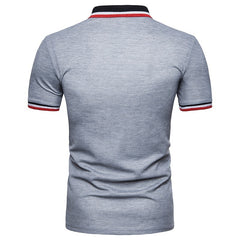 Contrast Color Short Sleeve Polo T-ShirtDescription:Applicable Scene: DailySleeve Length(cm): ShortStyle: Smart CasualApplicable Season: Spring and SummerMaterial: polyesterType: RegularGender: MENTops Typ