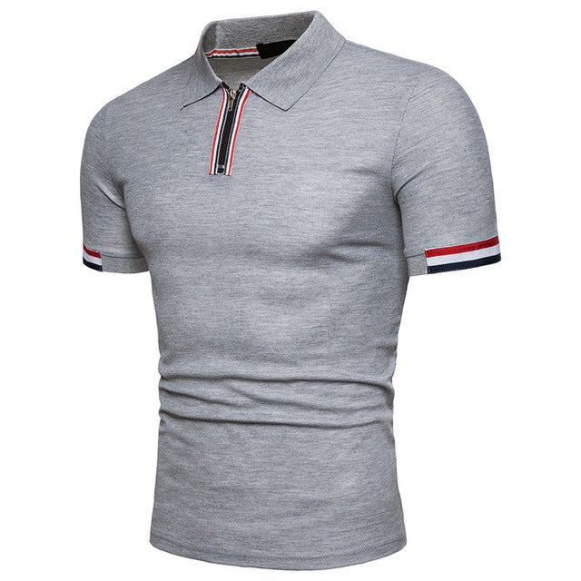 Contrast Color Short Sleeve Polo T-ShirtDescription:Applicable Scene: DailySleeve Length(cm): ShortStyle: Smart CasualApplicable Season: Spring and SummerMaterial: polyesterType: RegularGender: MENTops Typ