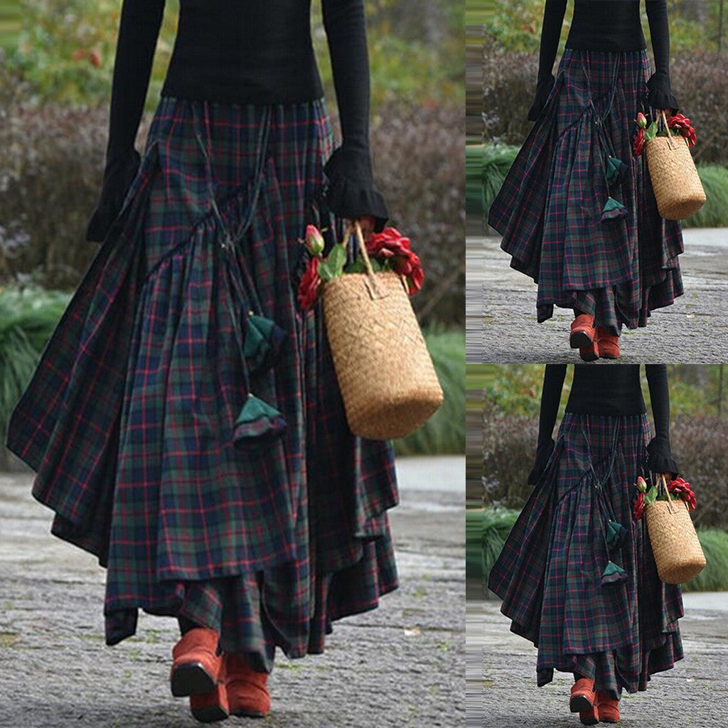 Summer Boho Plaid Punk Goth Retro Clubwear Skirts