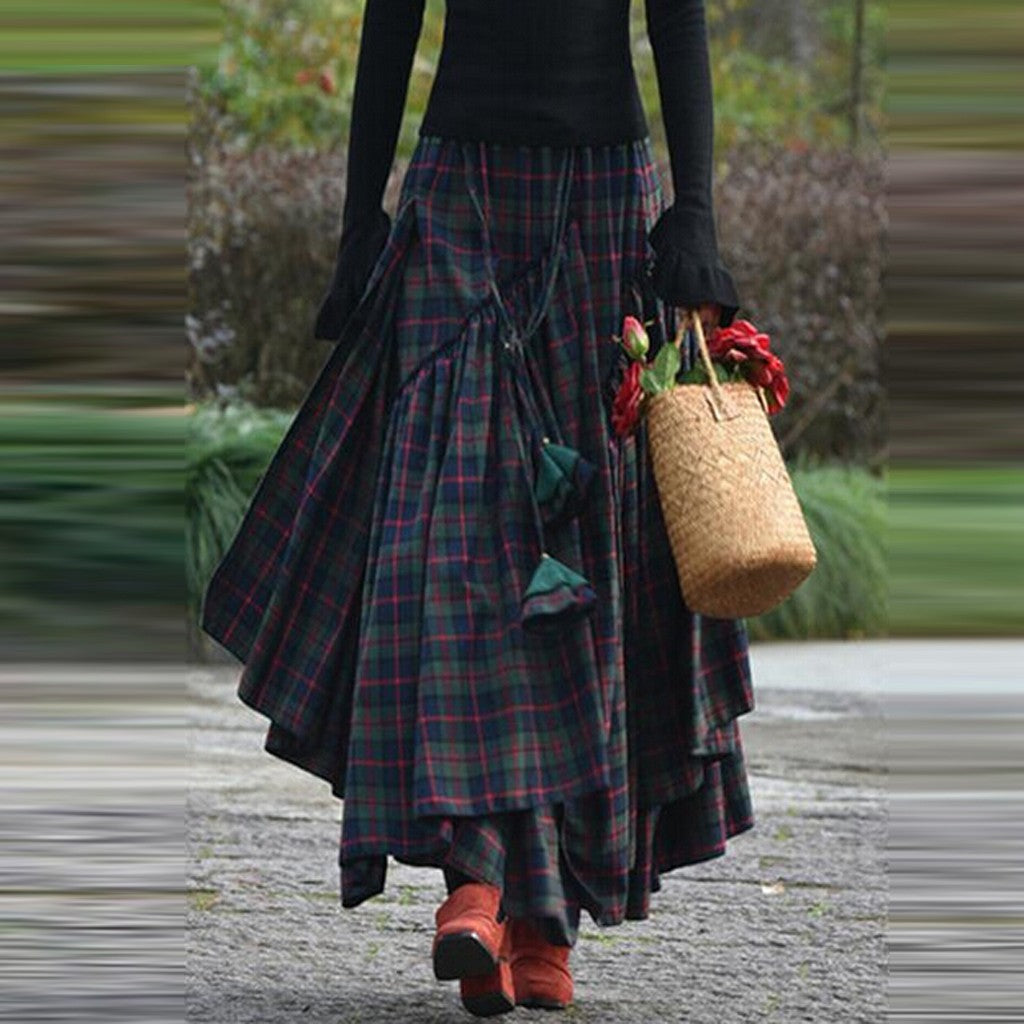 Summer Boho Plaid Punk Goth Retro Clubwear Skirts