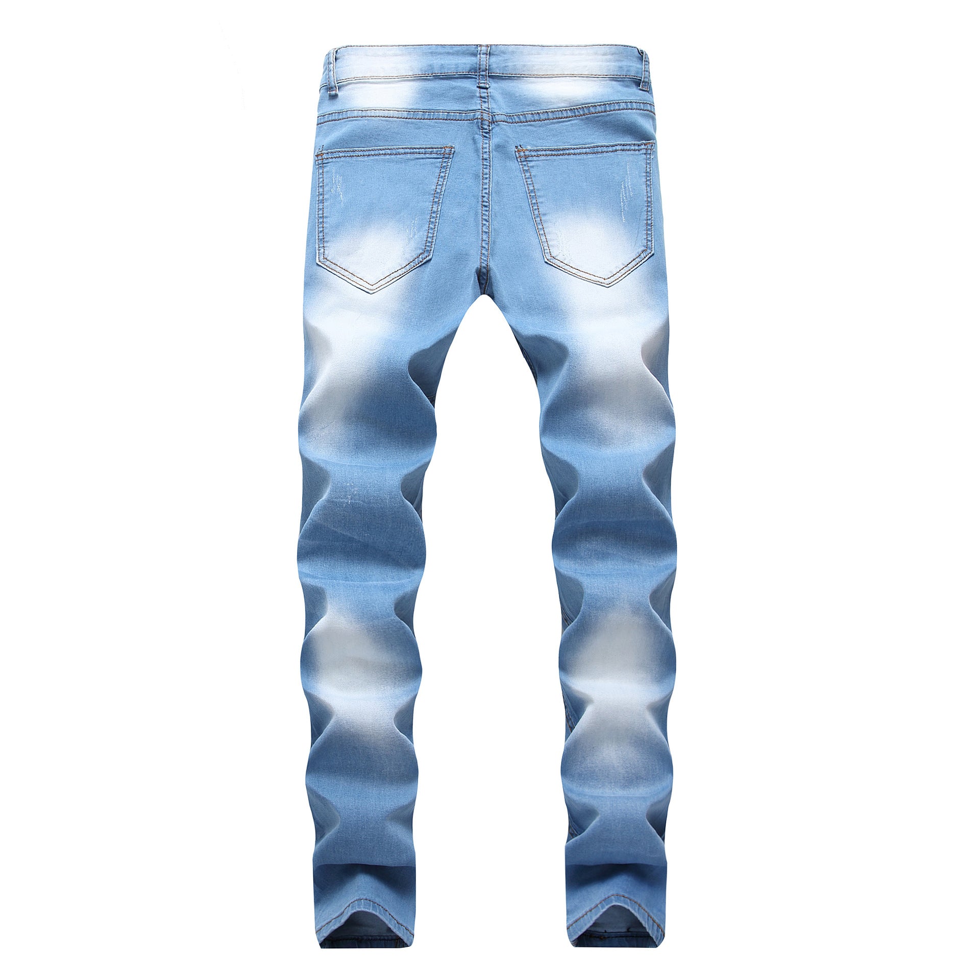 Broken Hole Embroidered Pencil jeansDescription:Closure Type: Zipper FlyApplicable Season: Four SeasonsApplicable Scene: DailyStyle: HIP HOPWaist Type: MIDDecoration: RuchedPattern Type: LetterMaterial