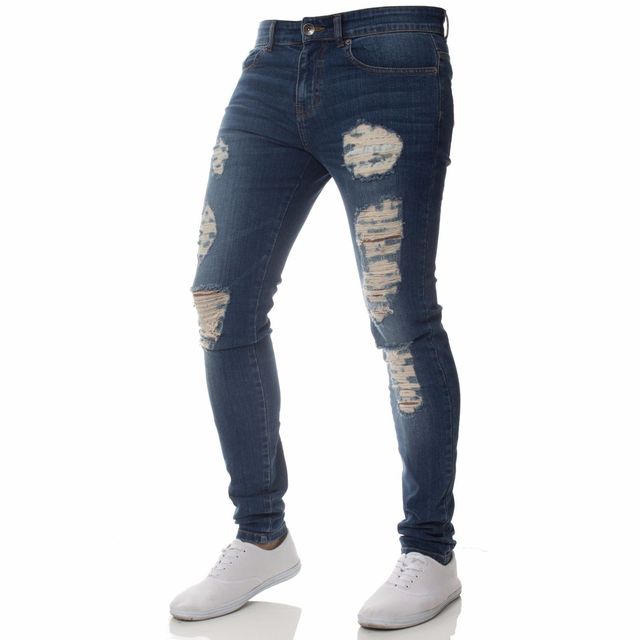 Broken Hole Embroidered Pencil jeansDescription:Closure Type: Zipper FlyApplicable Season: Four SeasonsApplicable Scene: DailyStyle: HIP HOPWaist Type: MIDDecoration: RuchedPattern Type: LetterMaterial