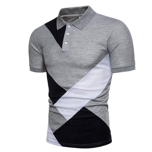 Fashion Contrast Color Short Sleeve T-Polo ShirtDescription:Applicable Scene: TRIPSleeve Length(cm): ShortStyle: Smart CasualApplicable Season: summerMaterial: polyesterType: RegularGender: MENTops Type: PolosDeco