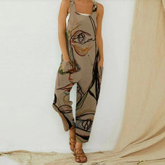 Vintage Linen Ethnic Style Jumpsuit