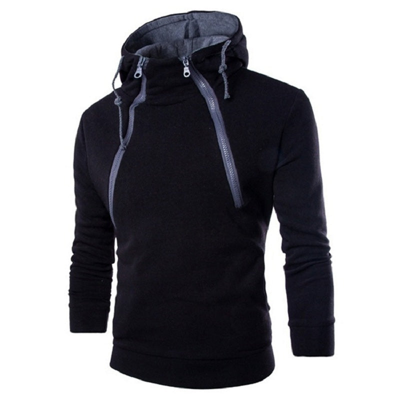 Solid Color Zipper Hoodie