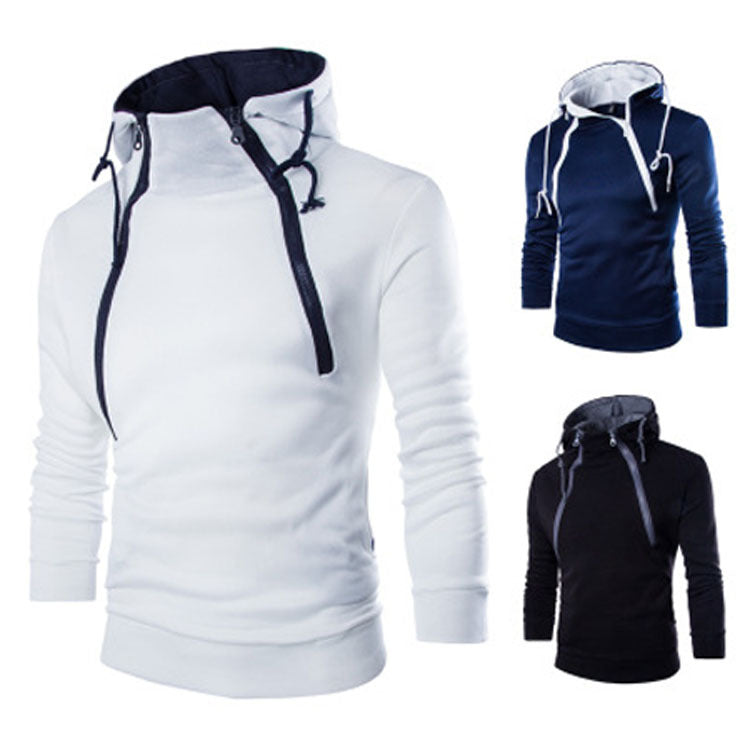 Solid Color Zipper Hoodie