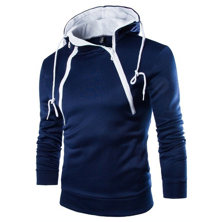 Solid Color Zipper Hoodie