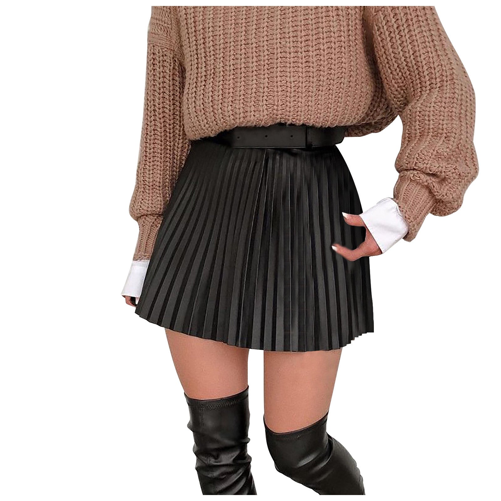 Fashion Sexy High Waist Pleated Skirt