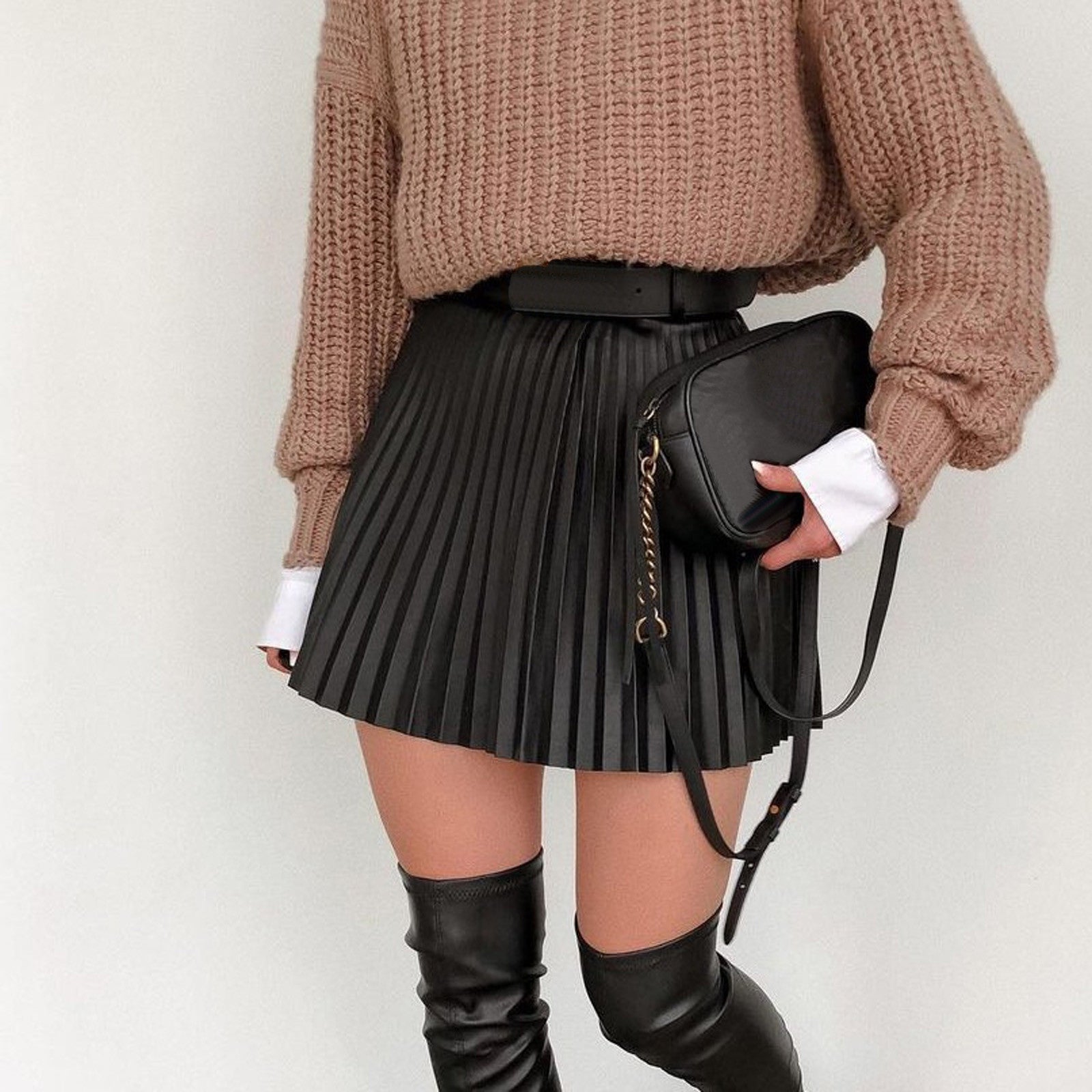 Fashion Sexy High Waist Pleated Skirt