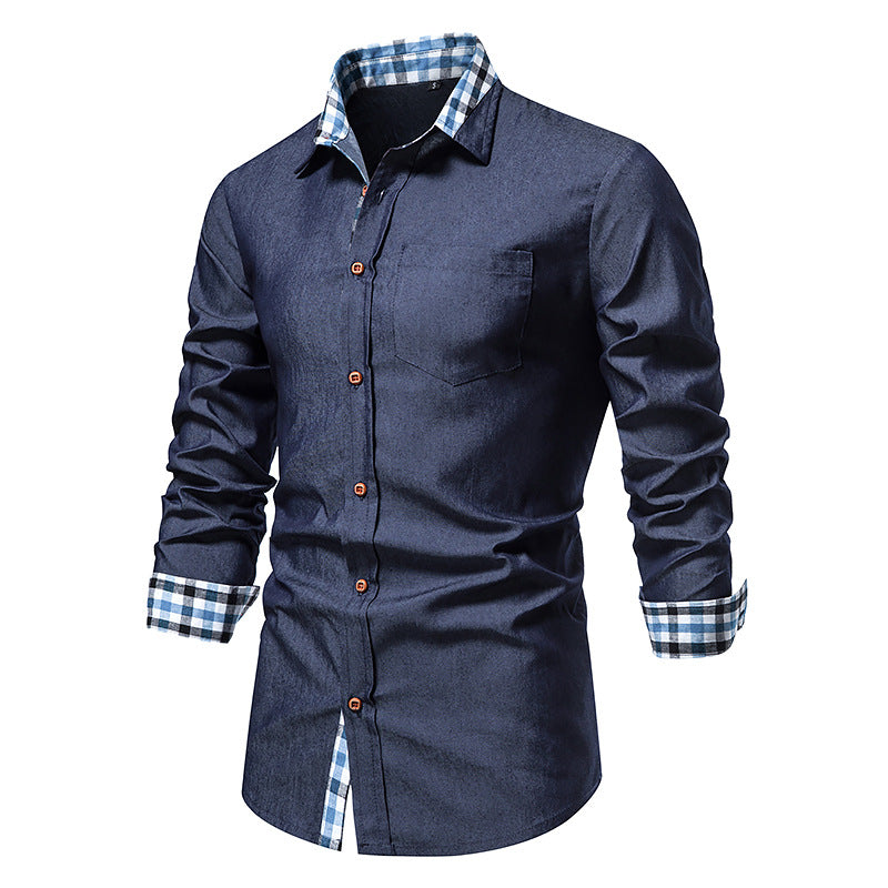 Button Up Long Sleeve Denim Work Shirt