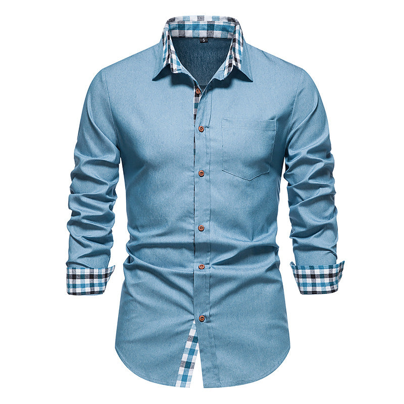 Button Up Long Sleeve Denim Work Shirt