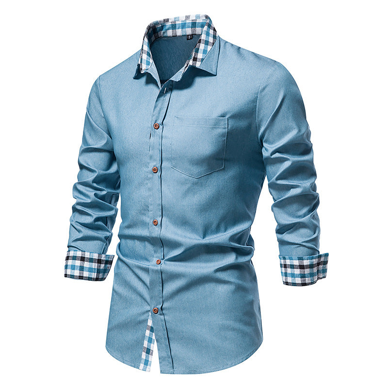 Button Up Long Sleeve Denim Work Shirt