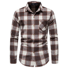 Trend Thick Warm Woolen Flannel Long-sleeved Shirt
