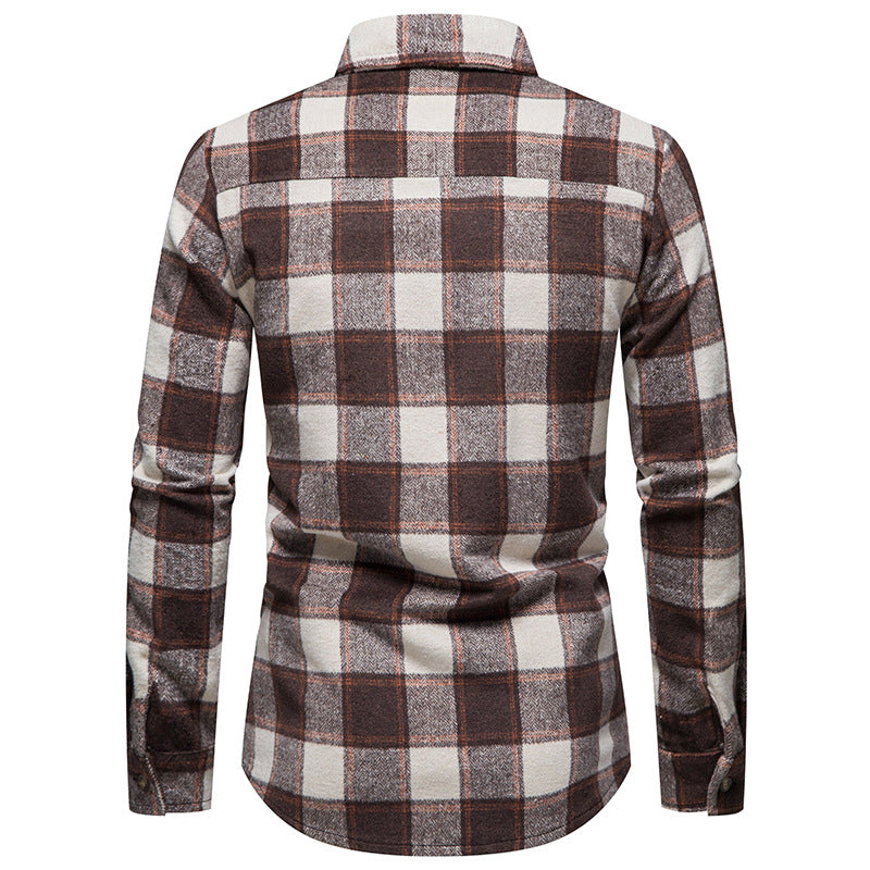 Trend Thick Warm Woolen Flannel Long-sleeved Shirt