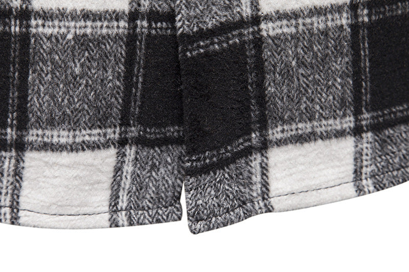 Trend Thick Warm Woolen Flannel Long-sleeved Shirt