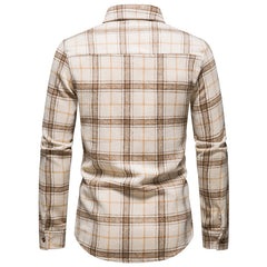 Trend Thick Warm Woolen Flannel Casual Long-sleeved Shirt