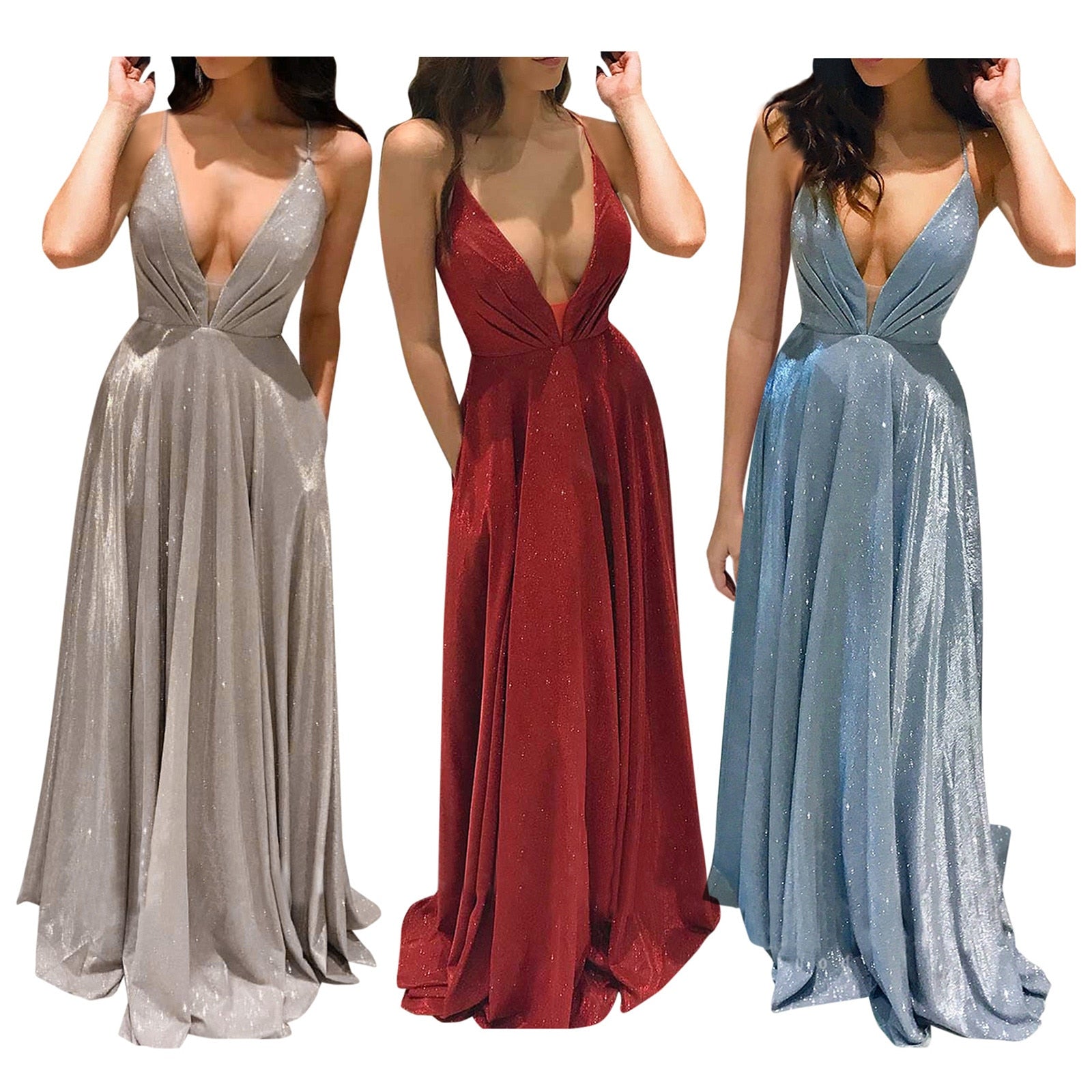 Sexy Backless Sleeveless Spaghetti Strap Long Dress