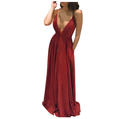 Sexy Backless Sleeveless Spaghetti Strap Long Dress