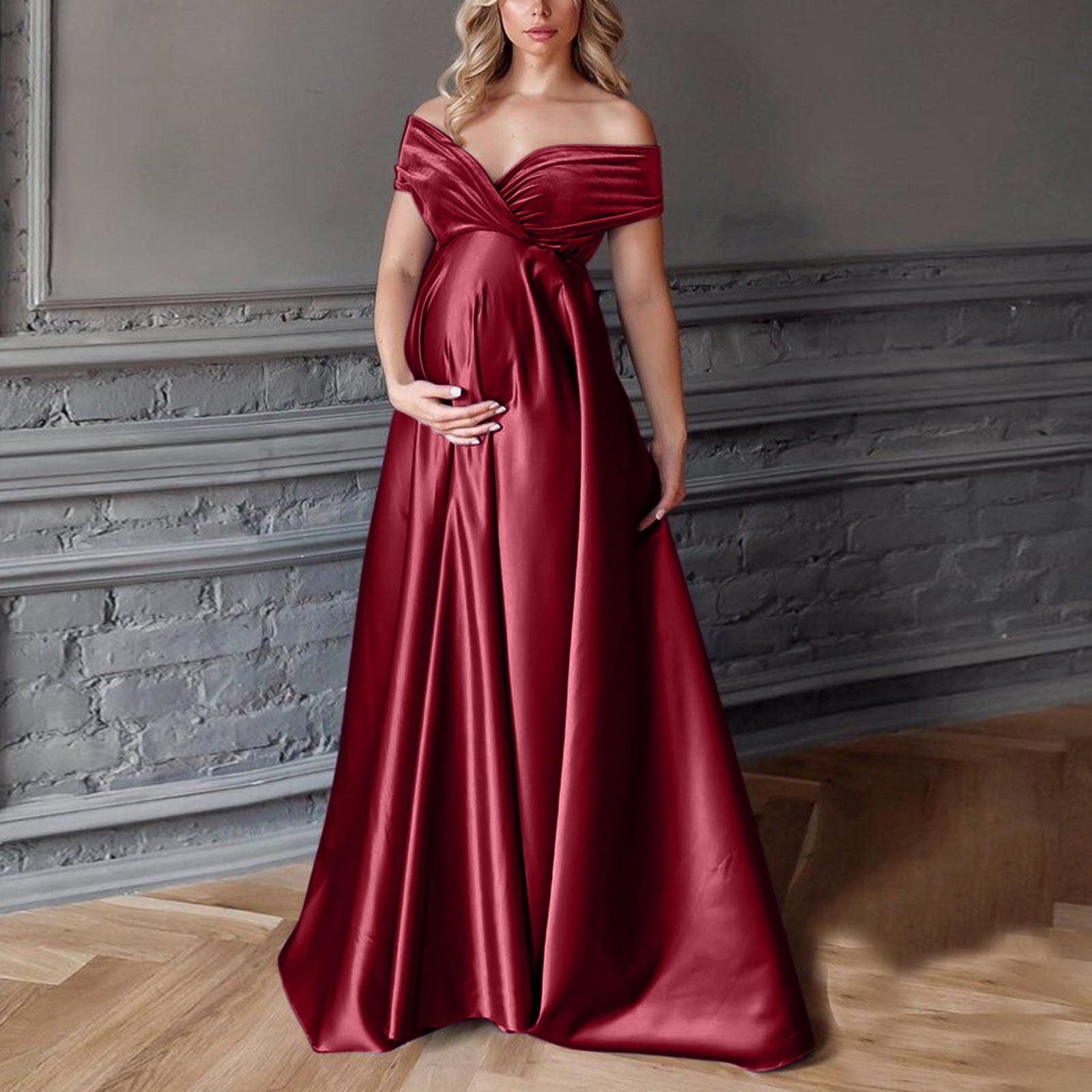 Sexy Off Shoulder Maternity Maxi Gowns Dress