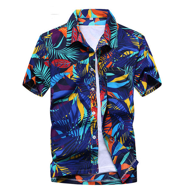 Mens Summer Beach Hawaiian Shirt 2022 Brand Short Sleeve Plus Size Floral Shirts Men Casual Holiday Vacation Clothing Camisas