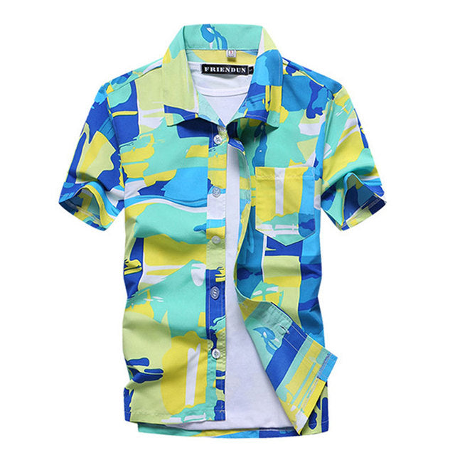 Mens Summer Beach Hawaiian Shirt 2022 Brand Short Sleeve Plus Size Floral Shirts Men Casual Holiday Vacation Clothing Camisas