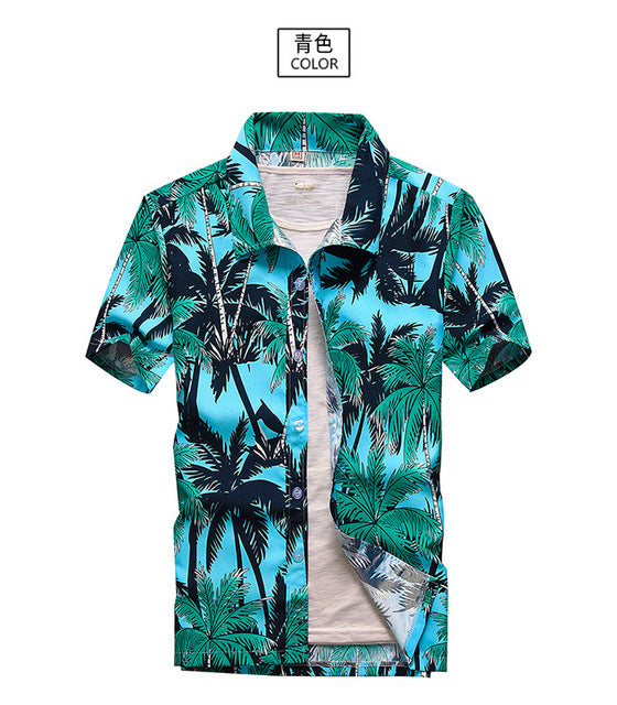 Mens Summer Beach Hawaiian Shirt 2022 Brand Short Sleeve Plus Size Floral Shirts Men Casual Holiday Vacation Clothing Camisas