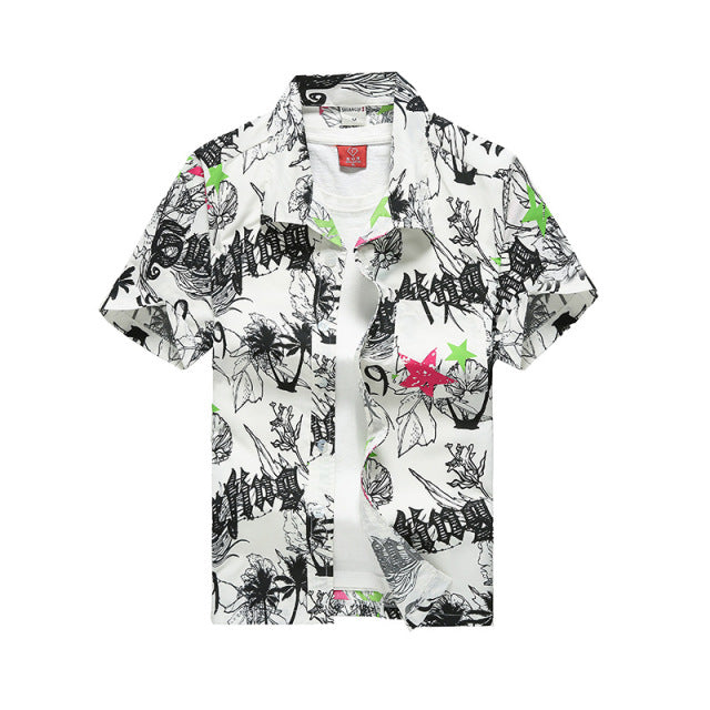 Mens Summer Beach Hawaiian Shirt 2022 Brand Short Sleeve Plus Size Floral Shirts Men Casual Holiday Vacation Clothing Camisas