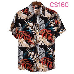 Fashion Dot Mens Hawaiian Beach Shirts 2022 Summer New Short Sleeve Floral Print Tropical Aloha Shirts Holiday Vacation Clothing