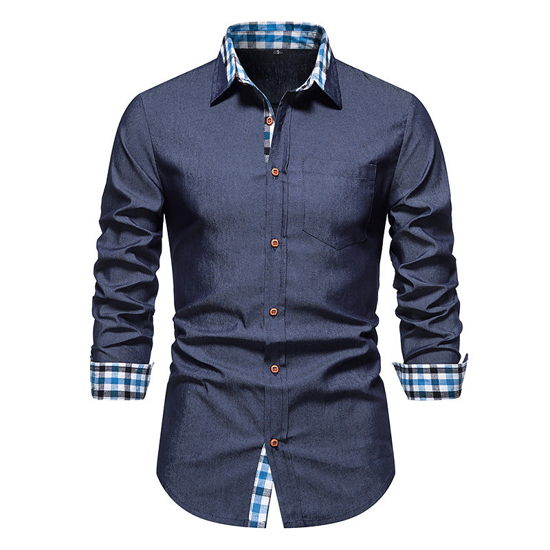 Button Up Long Sleeve Denim Work Shirt