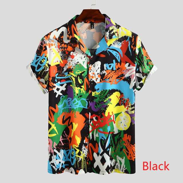 Summer Men Printed Shirt Short Sleeve Turn-down Collar Streetwear Chic Loose Mens Hawaiian Shirts 2022 Vacation Camisa INCERUN