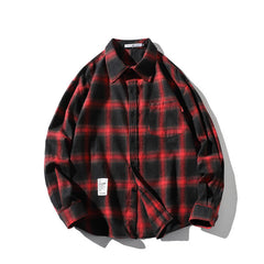 Flannel Plaid Shirts Men Streetwear Casual Versatile 2022 Autumn High Quality Male Harajuku Oversized Retro Long-sleeved Blouses