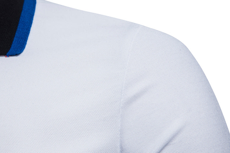 Fashion Contrast Color Short Sleeve T-Polo ShirtDescription:Applicable Scene: DailySleeve Length(cm): ShortStyle: Smart CasualApplicable Season: summerMaterial: polyesterType: RegularGender: MENTops Type: PolosDec