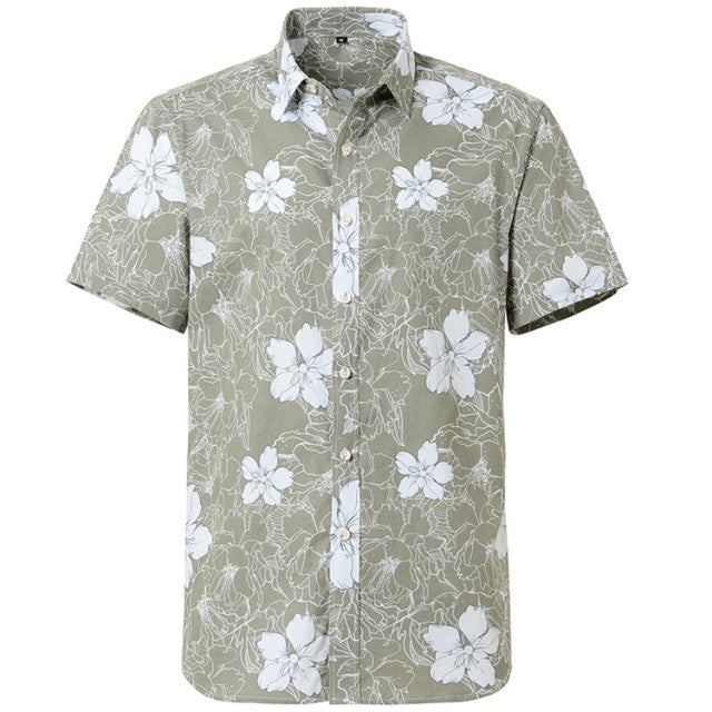 Mens Hawaiian Shirt Summer Printed