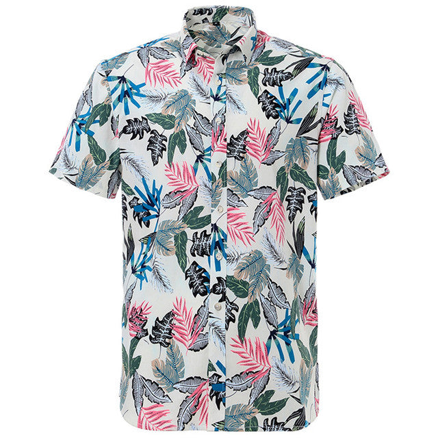 Mens Hawaiian Shirt Summer Printed