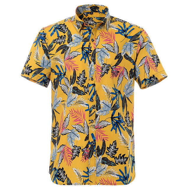 Mens Hawaiian Shirt Summer Printed