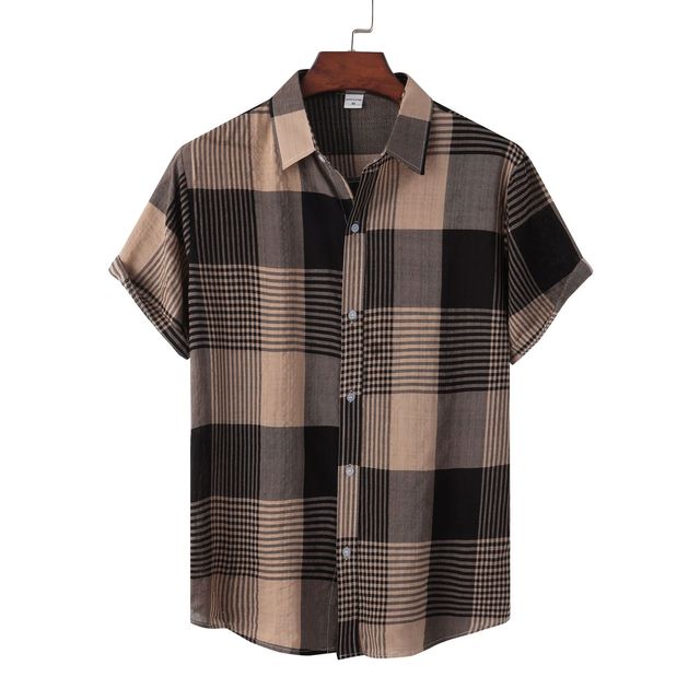 Mens Shirt Vintage Ethnic Style Printing Loose Short Sleeve Casual Shirts Daily Wearing High Quality Office Blouse Chemise Homme