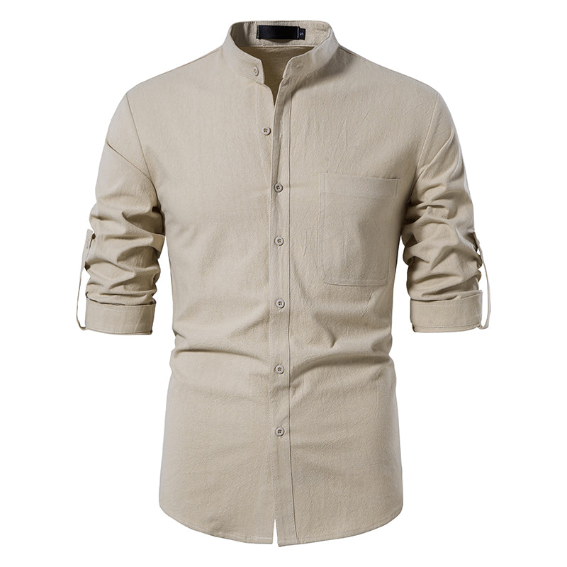 Casual Blouse Cotton Linen Long Sleeve Shirt