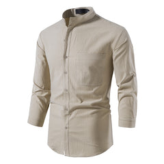 Casual Blouse Cotton Linen Long Sleeve Shirt