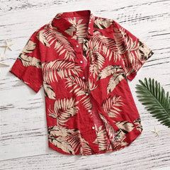 Oversized  Mens Hawaiian Shirt Fashion Casual Button Hawaii Print Beach Short Sleeve Quick Dry Top Blouse S-5XL рубашка мужская